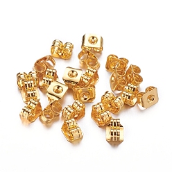 Золотой Латунные гайки, спинки серег-бабочек для серег-почтальонов, золотые, 5x4 мм, отверстие : 1 мм