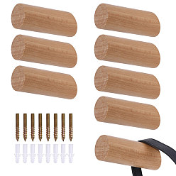 Sandy Brown 8Sets Column Wood Wall Hooks, Sandy Brown, 80x29.5mm