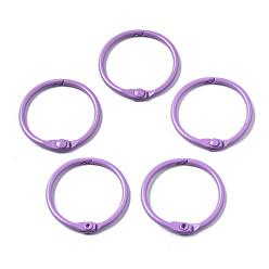 Medium Purple Spray Painted Iron Split Key Rings, Ring, Medium Purple, 30x4mm