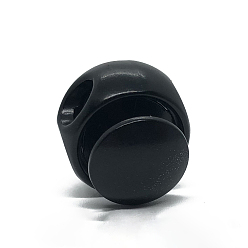 Electrophoresis Black Alloy Spring Cord Lock, for Drawstrings Lanyard, Double Hole Spring Stopper Fastener, Electrophoresis Black, 1.58x1.73cm