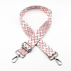 Фламинго Регулируемый широкий плечевой ремень из полиэстера и жаккарда в этническом стиле, с поворотными застежками, для аксессуаров для замены сумок, платина, фламинго, 85~145x3.8 см