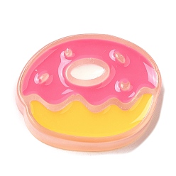 Donut Decoden-Cabochons aus durchscheinendem Harzimitat für Lebensmittel, mit Emaille, Donut, 20x25.5x6 mm
