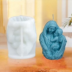 Белый Three Trusts мать и дитя ароматерапевтические свечи силиконовые формы, пищевой силикон, изготовление украшений, для изготовления свечей, белые, 86x113 мм