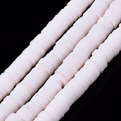 Розовый Бусины из полимерной глины , Диск / плоские круглые, Heishi бусы, туманная роза, 4x1 мм, отверстие : 1 мм, около 380~400 шт / нитка, 17.7 дюйм