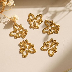 Настоящее золото 18K 304 подвески из нержавеющей стали, полый шарм бабочки, реальный 18 k позолоченный, 19.5x19x1.5 мм, отверстие : 2 мм