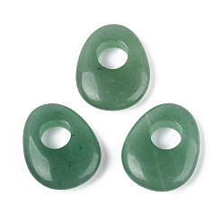 Зеленый Авантюрин Естественный зеленый авантюрин подвески, слезинки, 24.5~25x19.5~20x5.5~6.5 мм, отверстие : 8~9 мм