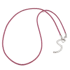 Средний Фиолетово-красный 2мм нейлоновый плетеный шнур для изготовления ожерелий, с латунными выводами и 202 застежками из лобстера из нержавеющей стали, платина, долговечный, стойки покрытие, средне фиолетовый красный, 17.72 дюйм (45 см)