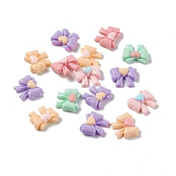 Mixed Color Bowknot Opaque Resin Cabochons, Mixed Color, 18x21x6mm