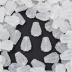 Белый Матовые прозрачные акриловые бусины, Petaline, серебристого металла, обвитыми, с покрытием AB цвета, белые, 17x12x6 мм, отверстие : 1.8 мм, Около 714 шт / 500 г