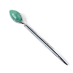 Зеленый Авантюрин Шариковая ручка из натурального зеленого авантюрина с яйцом, шариковая ручка из нержавеющей стали, офисные школьные принадлежности, 155 мм