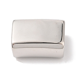 Нержавеющая Сталь Цвет Не тускнеет 304 подвески-слайдеры из нержавеющей стали, прямоугольные, полированный, цвет нержавеющей стали, 14.5x20x10 мм, отверстие : 12x7 мм