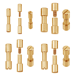 Golden 12 Set 4 Style Brass Rivet, Column, Golden, 3 sets/style