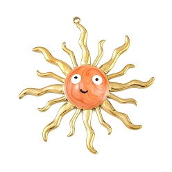 Солнце 304 подвески из нержавеющей стали, с эмалью, золотые, солнце, 42x39.5x4 мм, отверстие : 1.5 мм