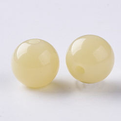Leichtes Khaki Nachahmung Gelee Acrylperlen, Runde, leichtes Khaki, 15.5x15 mm, Bohrung: 3 mm