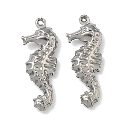 Sea Horse 304 подвески из нержавеющей стали, морской конек, 27x10x3.5 мм, отверстие : 1 мм