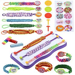 (52) Непрозрачная лаванда Наборы для изготовления браслетов своими руками, включая пластиковые заклепки, орешки, наклейки, вощеный шнур и резиновые кольца, разноцветные, 12.6x5.6x0.02 см