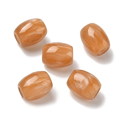 Sandy Brown Opaque Resin European Beads, Large Hole Beads, Rice, Sandy Brown, 13x11mm, Hole: 5mm