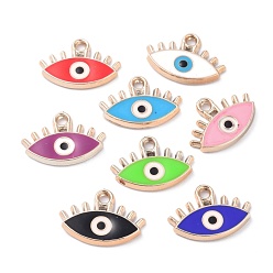 Mixed Color CCB Plastic Enamel Pendants, Evil Eye, Mixed Color, 14.5x21x2.5mm, Hole: 2.2mm