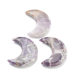 Amethyst Natural Amethyst Beads, for Wire Wrapped Pendants Making, No Hole/Undrilled, Moon, 40.5~41.5x32~34x8~9mm