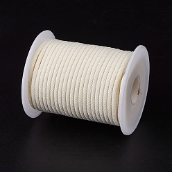 Creamy White Nylon Threads, Milan Cords/Twisted Cords, Creamy White, 3mm, about 21.87 yards(20m)/roll
