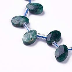 Apatite Perles naturelles apatite brins, perles percées, facette, larme, 12~12.5x8.5~9x4~5mm, Environ 32 pcs/chapelet, 14.9 pouces ~ 16.1 pouces (38~41 cm)
