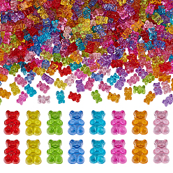 (52) Непрозрачная лаванда 200g прозрачные акриловые бусины, медведь, разноцветные, 12x8x6 мм, отверстие : 1.8~2 мм