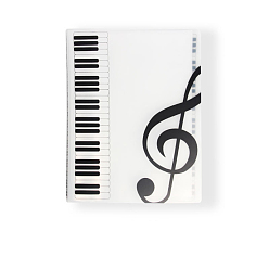 White Plastic Piano Sheet Folder, Binder Music Holder, Music Score Organizer, Rectangle, White, 500x315mm, Inner Diameter: 450x302mm, 40 sheets/book