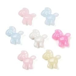 (52) Непрозрачная лаванда Пластиковые бусины, имитация желейных бусин, собака, разноцветные, 17x16.5x7 мм, отверстие : 2 мм, 1020 шт / 500 г