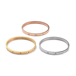 (52) Непрозрачная лаванда Прозрачный кубический цирконий классический простой простой браслет с открытой застежкой, 304 составной браслет из нержавеющей стали для женщин, ионное покрытие (ip), разноцветные, 4 мм, 2x2-3/8 дюйм (4.95x6.1 см)