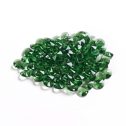 Green Glass Charms, Faceted, Cone, Green, 8x4mm, Hole: 1~1.2mm