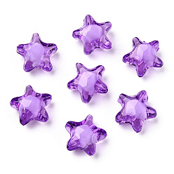 Dark Orchid Transparent Acrylic Beads, Bead in Bead, Star, Dark Orchid, 12x11x8mm, Hole: 2mm, about 1200pcs/500g
