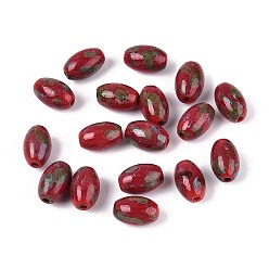 Малиновый Выпечка краска стеклянные бусины, рис, малиновый, 6.5~7x4~4.5 мм, отверстие : 0.9~1.2 мм, Около 263 шт / 50 г