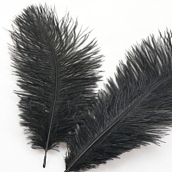 Черный Аксессуары для украшений из страусиных перьев, для костюма своими руками, аксессуары для волос, фоновое ремесло, чёрные, 150~200 мм