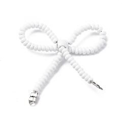 Белый Ссылки на компоненты люстры из сплава и стеклянных бусин, платина, белые, 45~70x38~69x7 мм, отверстие : 1~1.6 мм, бусина : 3~3.5 mm