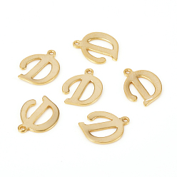 Letter D 201 подвески из нержавеющей стали, лазерная резка, буквы, золотые, letter.d: 14x11.5x1.2 мм, отверстие : 1 мм