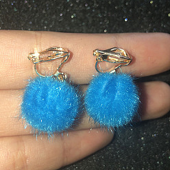 Темно-Голубой Клипсы из полиэфирного сплава, круглые, золотые, глубокое синее небо, 28x15 мм