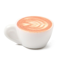 Drink Декоративное украшение из смолы на кофейную тематику., аксессуары для кукольного домика с микро-ландшафтом, притворяясь опорными украшениями, розовые, кофе латте, 21~21.5x16~16.5x9.5~11.5 мм