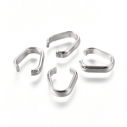 Нержавеющая Сталь Цвет Устойчивы к потускнению 201 быстроразъемные соединения из нержавеющей стали, связывающий кольца, цвет нержавеющей стали, 9.5x8.4x2.4 мм