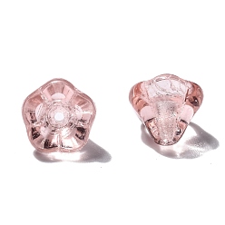 Pink Прозрачные бусины из чешского стекла, цветок, розовые, 10x8 мм, отверстие : 2 мм, около 120 шт / упаковка