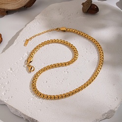 Золотой 5.6мм европейские 304 ожерелья из нержавеющей стали с цепочкой из пшеницы, золотые, 16.34 дюйм (41.5 см)