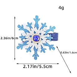 Темно-Розовый Рождественские блестящие снежинки, ткань, стразы, заколки для волос из кожи аллигатора, аксессуары для волос для женщин и девочек, украшения для вечеринок, темно-розовыми, 65x23x16 мм