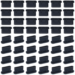 Черный Силиконовые мобильные пылезащитные заглушки, овальные, чёрные, 5.5x9.5x4 мм, 100 шт