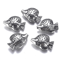 Antique Silver CCB Plastic Beads, Fish, Antique Silver, 38.5x28x11mm, Hole: 1.8mm