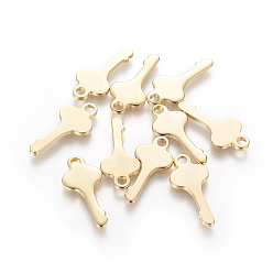 Золотой 201 подвески из нержавеющей стали, ключ, золотые, 24x11.5x1.5 мм, отверстие : 2.5 мм