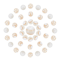 Freshwater Shell 3 Strands Natural Freshwater Shell Round Bead Strands, 6mm, Hole: 1mm, about 62pcs/strand, 14.5 inch