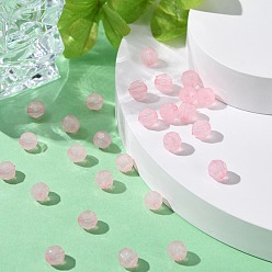 Pink Transparent Acrylic Beads, Imitation Jade, Milk Pink, Faceted Round, 8mm in diameter, hole: 1mm, about 1800pcs/500g