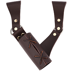 Coconut Brown PU Leather Left Sword Blade Cover, Medieval Knife Sheath, Renaissance Holster Pro, with Iron Finding, for Right Hand, Coconut Brown, 197x212mm, Inner Diameter: 45x19mm