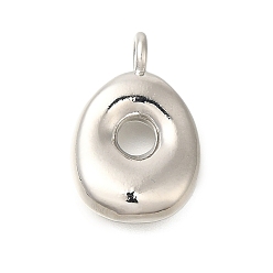 Letter O Стойки обшивки латунные подвески, без кадмия и без свинца, подвески с буквой az~z, Письмо O, 23x15x5 мм, отверстие : 3.5 мм