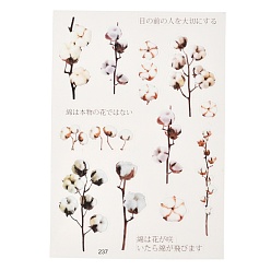 Floral Blanca Pegatinas autoadhesivas de plástico a prueba de agua, patrón de flores, blanco floral, 15x10.5x0.01 cm
