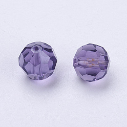 Indigo Imitation Austrian Crystal Beads, Grade AAA, Faceted(32 Facets), Round, Indigo, 8mm, Hole: 0.9~1.4mm